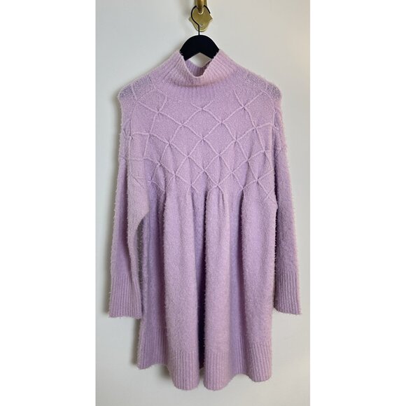 FREE PEOPLE Jaci Long Sleeve Mock Neck Sweater Dress in Lavender Size X-Small - Picture 7 of 14